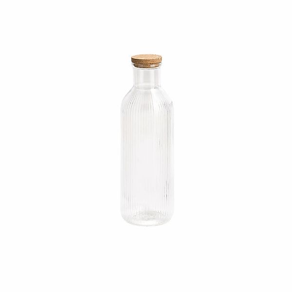 APS Karaffe "LINES, 1 Liter, aus Glas, mit Deckel aus Kork" eleganter Krug günstig online kaufen