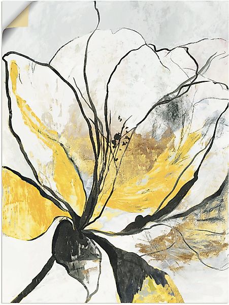 Artland Wandbild Umrissenes Blumenmuster I gelbe günstig online kaufen