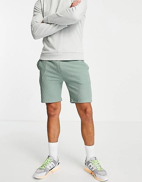 Topman – Strukturierte Shorts in Grün günstig online kaufen