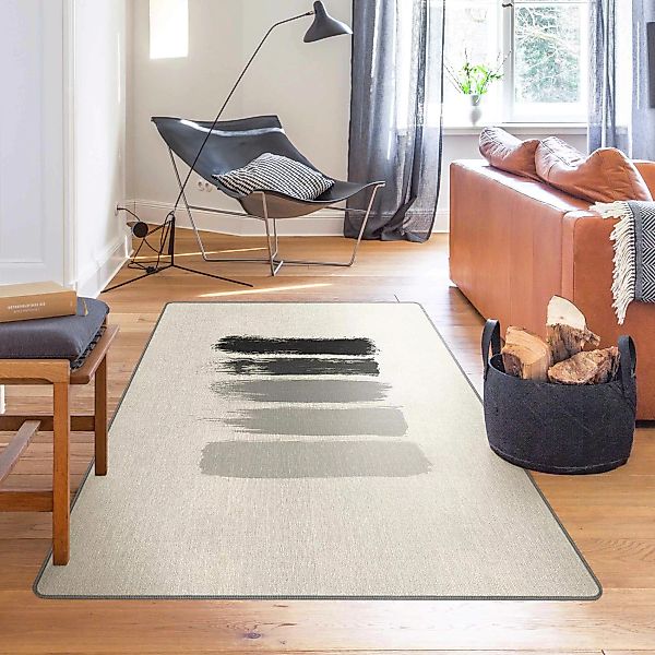 Teppich Streifen in Schwarz und Grau günstig online kaufen
