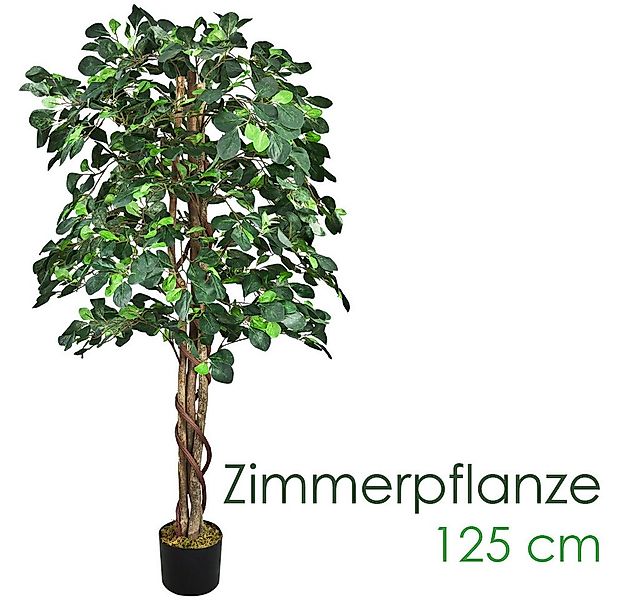 Kunstbaum Künstliche Pflanze Kunstlicher Baum Kunstbaum mit Echtholz 125 cm günstig online kaufen
