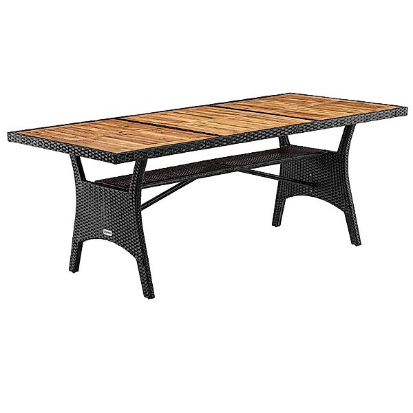 Casaria Gartentisch (1-St), Polyrattan mit Ablage günstig online kaufen
