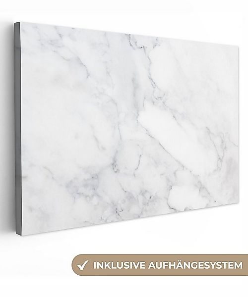 OneMillionCanvasses® Leinwandbild Marmor - Weiß - Grau - Luxus - Marmoropti günstig online kaufen