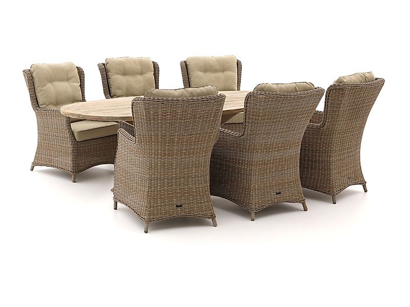 Intenso Milano/ROUGH-Y Ellips 240 cm Dining-Lounge Gartenmöbel-Set 7-teilig günstig online kaufen