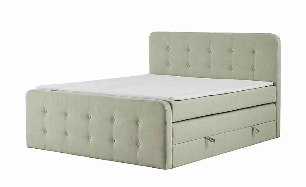 Boxspringbett mit Bettkasten Neapel ¦ grün ¦ Maße (cm): B: 160 H: 121 Bette günstig online kaufen