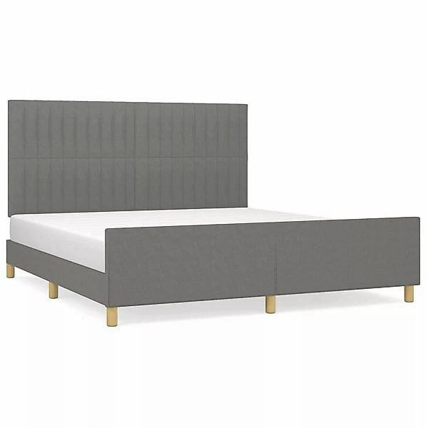 vidaXL Bettgestell mit Kopfteil Dunkelgrau 180x200 cm Stoff Modell 51397153 günstig online kaufen