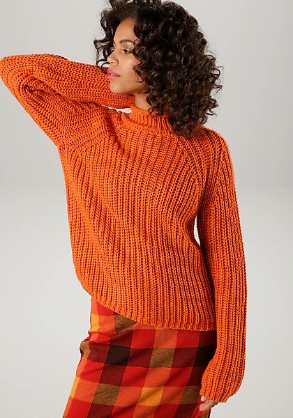 Aniston CASUAL Strickpullover, mit Rollkante am Stehkragen günstig online kaufen