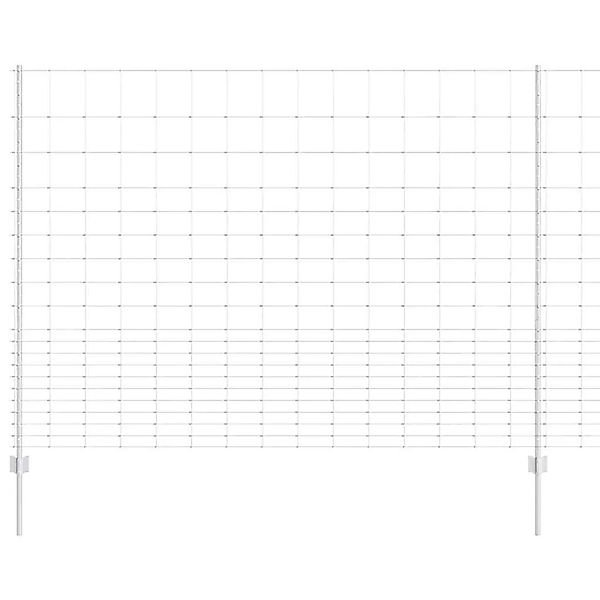vidaXL Zaun mit Pfosten Silber 1,6 x 25 m Stahl 3337138 günstig online kaufen