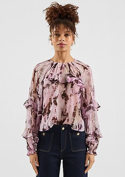 QS Langarmbluse Bluse Chiffonbluse mit Rüschen günstig online kaufen