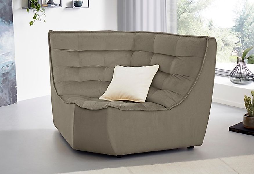 CALIA ITALIA Ecksofa »Banjo, Eckelement, tolles Design und hoher Sitzkomfor günstig online kaufen
