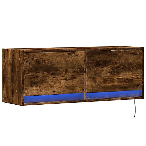 vidaXL TV-Wandschrank mit LED-Beleuchtung Räuchereiche 100x31x35 cm 852366 günstig online kaufen