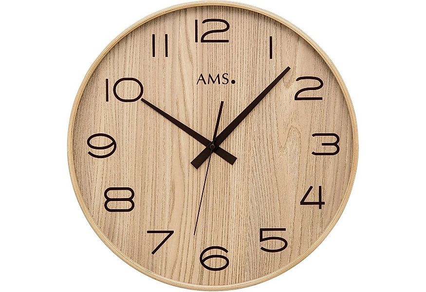 AMS Funkwanduhr F5522 (Quarzuhr,Holz,Glas,Wohnzimmer,Esszimmer,Küche,Arbeit günstig online kaufen