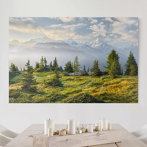Leinwandbild Natur & Landschaft - Querformat Émosson Wallis Schweiz günstig online kaufen