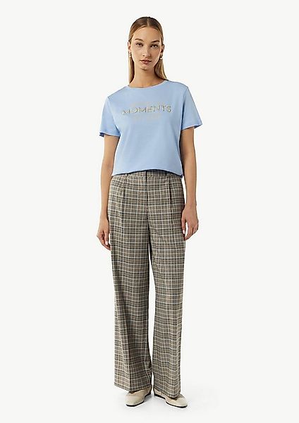 comma Chinos Hose Karohose mit Wide Leg günstig online kaufen