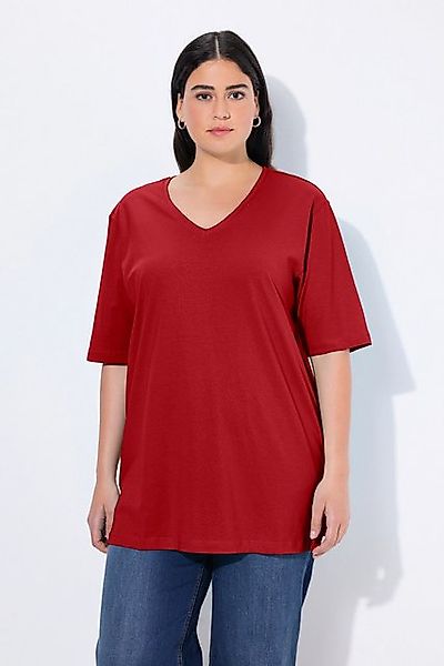 Ulla Popken T-Shirt T-Shirt V-Ausschnitt Relaxed Halbarm günstig online kaufen