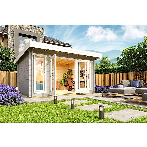 Lasita Gartenhaus Dorset 2 Lichtgrau 390 cm x 300 cm günstig online kaufen