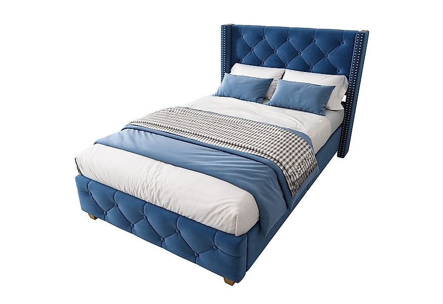 Flieks Polsterbett, Massivholz Einzelbett 90x200cm mit Lattenrost und Polst günstig online kaufen