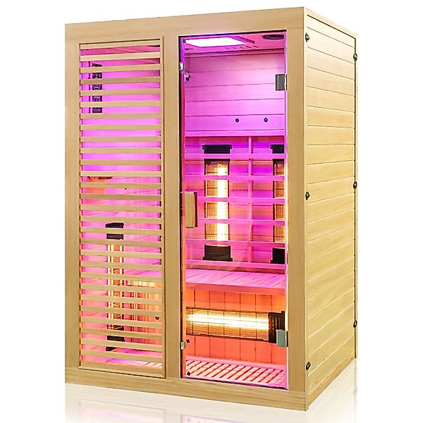 Dewello Infrarotkabine sauna Hamlin 130cm x 105cm 2 Personen Vollspektrum & günstig online kaufen