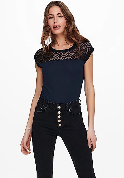 ONLY Spitzenshirt "ONLNICOLE – Spitzendetails für eleganten Auftritt im All günstig online kaufen