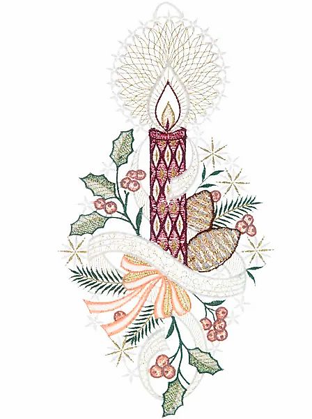 W. Reuter & Sohn - Plauener Spitze Fensterbild "Kerze" Made in Germany günstig online kaufen