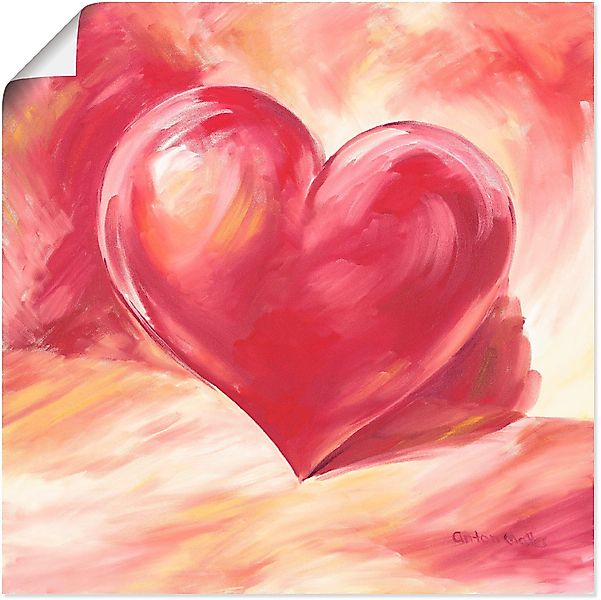 Artland Wandbild Rosa/rotes Herz, Herzen (1 günstig online kaufen