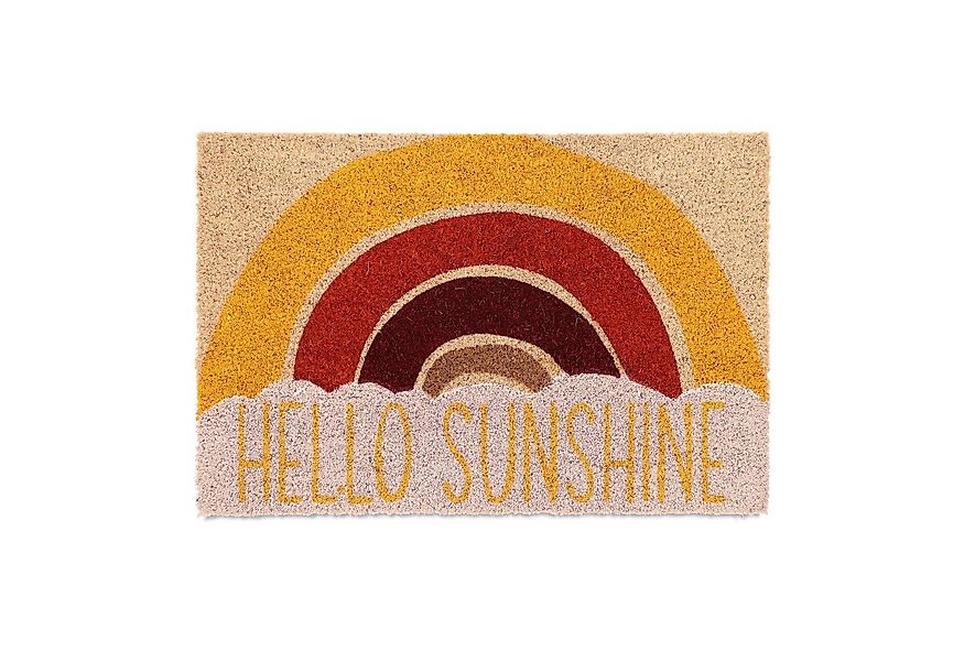 relaxdays Fußmatte Kokos Fußmatte "Hello Sunshine", Höhe: 20 mm günstig online kaufen