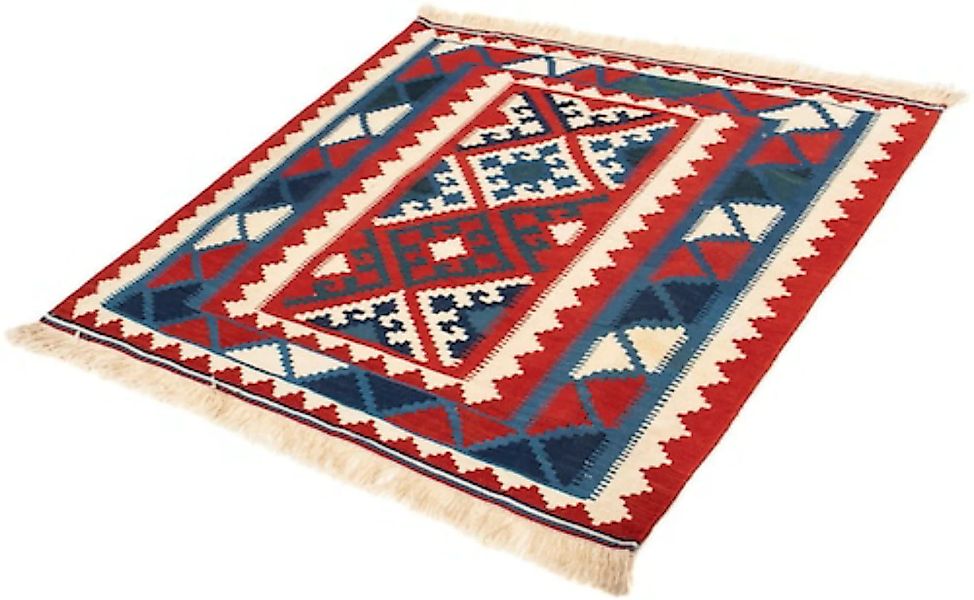 morgenland Wollteppich »Kelim - Oriental quadratisch - 102 x 102 cm - rot«, günstig online kaufen