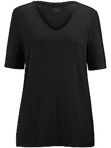 Shirt gerundetem V-Ausschnitt Emilia Lay schwarz günstig online kaufen