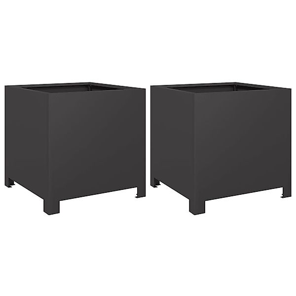 vidaXL Blumentopf Pflanzkübel 2 Stk. Schwarz günstig online kaufen