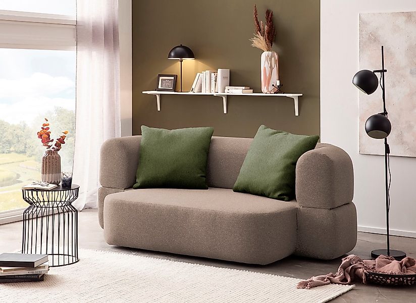 INOSIGN Schlafsofa »Denair oval Federkern«, 2-Sitzer durch Klappen verwande günstig online kaufen