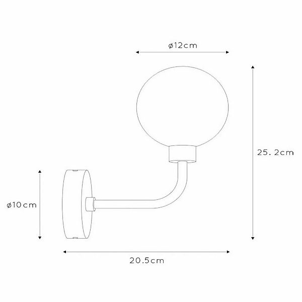 Wandleuchte Berend aus Glas, Höhe 25,2 cm günstig online kaufen