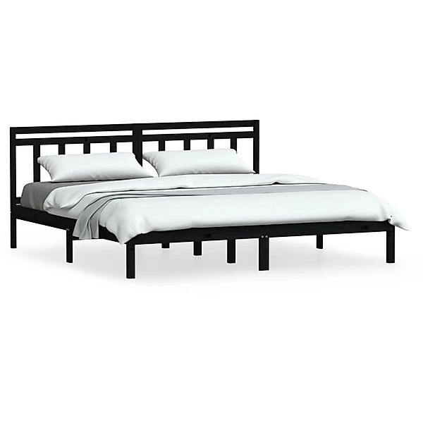 vidaXL Massivholzbett Schwarz Kiefer 200x200 cm1039486 günstig online kaufen
