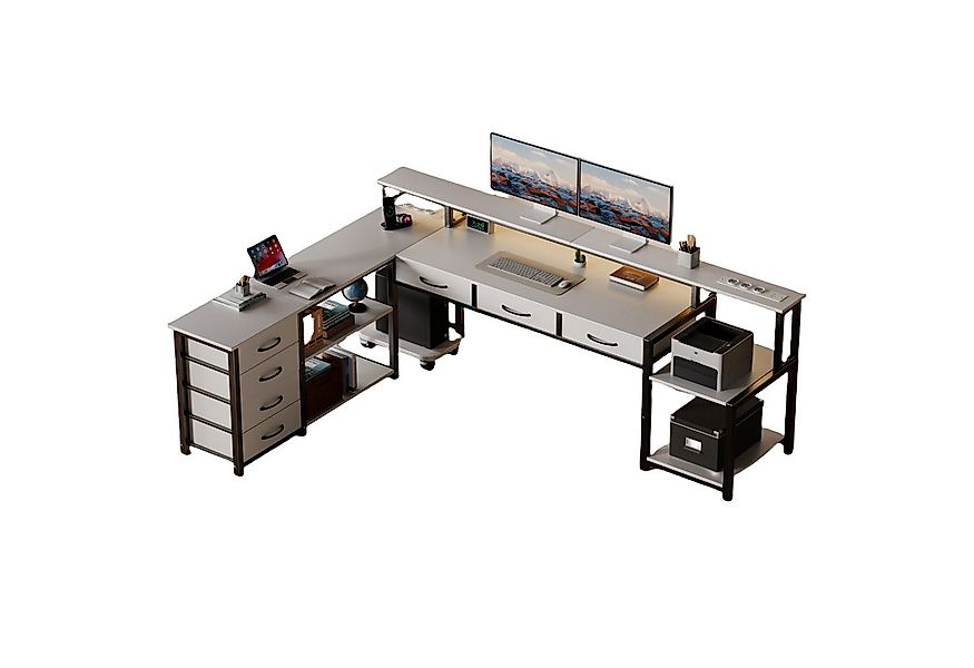 BBWL Computertisch Computer Schreibtisch aus P2 Spanplatte mit 7 Stoffschub günstig online kaufen