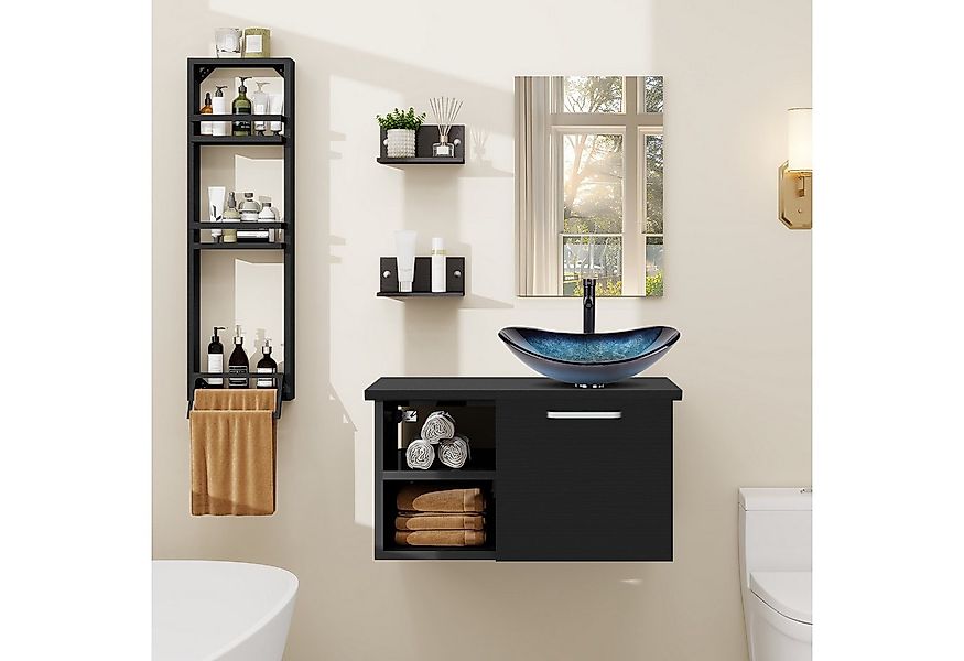 Puluomis Badmöbel-Set Puluomis Badmöbel Set mit Handtuchhalter, mit/ohne Wa günstig online kaufen