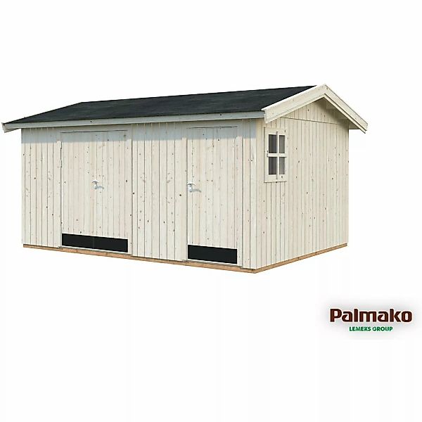 Palmako Olaf Holz-Gartenhaus Natur Satteldach Unbehandelt 452 cm x 330 cm günstig online kaufen