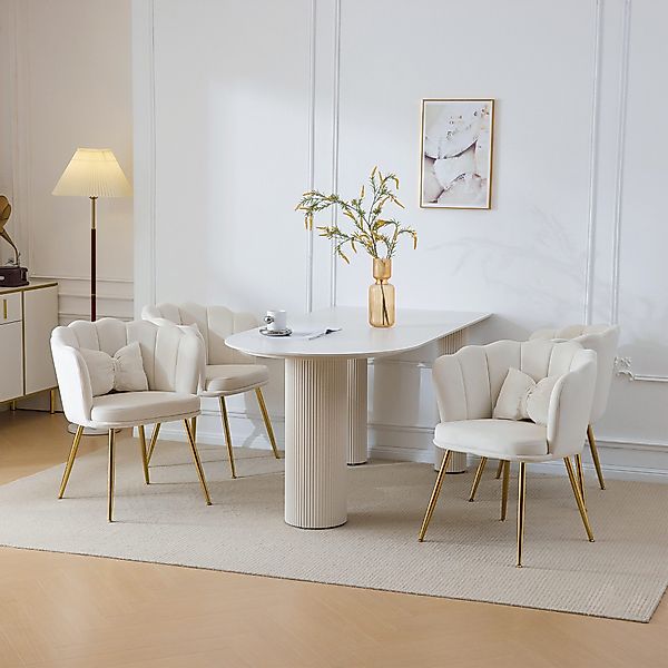 Flieks Polsterstuhl (Set, 6 St), 6er Set Esszimmerstühle mit Kissen Blütenb günstig online kaufen