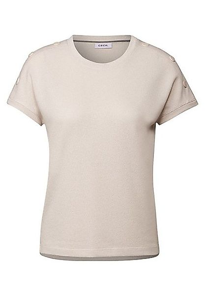 CECIL T-Shirt - Strukturshirt mit Knöpfen günstig online kaufen