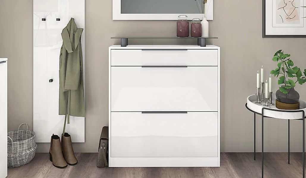 borchardt Möbel Schuhschrank "Tom, Schuhkipper mit Glasablage und Metallgri günstig online kaufen