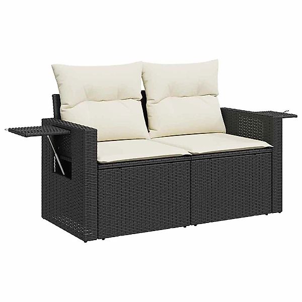 vidaXL Garten-Sofa-Set mit Speicher 13-Tlg Schwarz Poly Rattan 3363755 günstig online kaufen