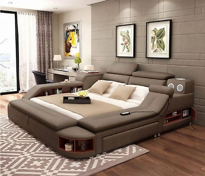 JVmoebel Bett Luxus Bett 180x200 Multifunktion Schlafzimmer Braun Neu (1-tl günstig online kaufen