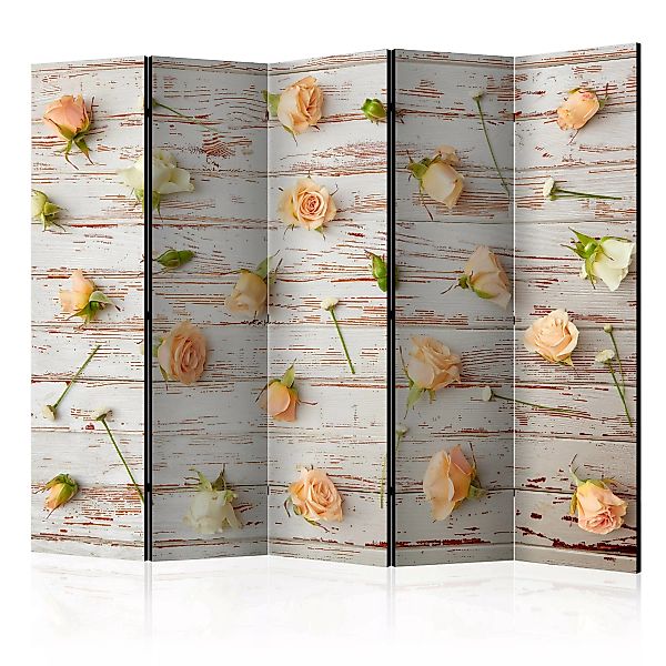 5-teiliges Paravent - Wood & Roses Ii [room Dividers] günstig online kaufen
