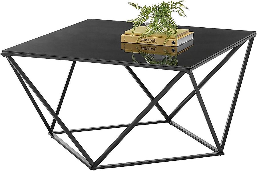 Stolkom Sp.z.o.o. Couchtisch Senta Glastisch quadratisch schwarz, moderner günstig online kaufen