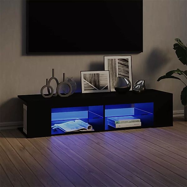 Tv-schrank Mit Led-leuchten Schwarz 135x39x30 Cm günstig online kaufen