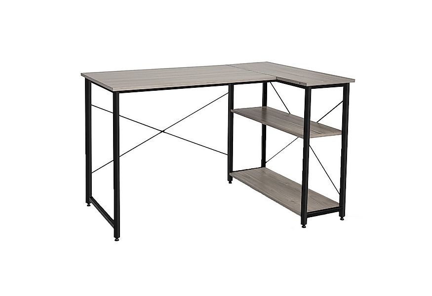 COSTWAY Eckschreibtisch, L-Form, mit Ablagefächern, 120x88x74,5cm günstig online kaufen