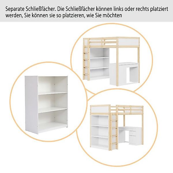 STILVORA Hochbett 90×200 Jugendbett mit Matratze,Bettgestell mit Stauraum u günstig online kaufen