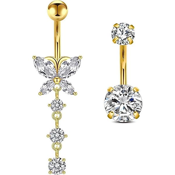 Crdifu Bauchnabelpiercing Gold Bauchnabelpiercing 10mm Chirurgenstahl günstig online kaufen