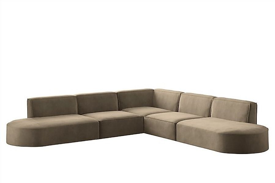 Fun Möbel Ecksofa Designersofa PALMA Seite Universal in Stoff Noel und Scal günstig online kaufen