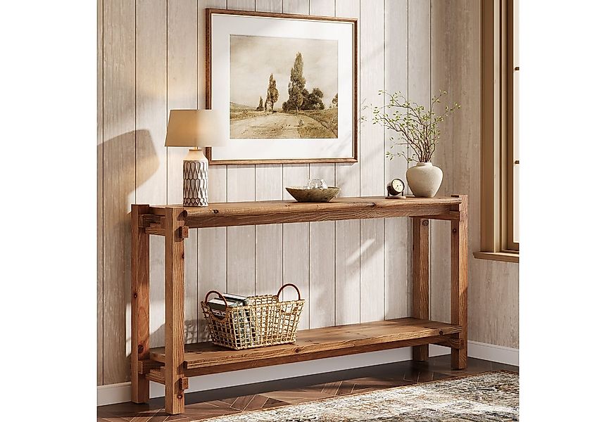 Tribesigns Konsolentisch 160 cm lang, 2-stöckiger Eingangstisch, Sofatisch günstig online kaufen