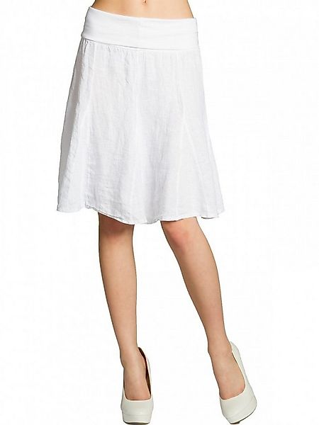 Caspar Faltenrock RO014 Damen Midi Leinenrock knielang mit figurfreundliche günstig online kaufen
