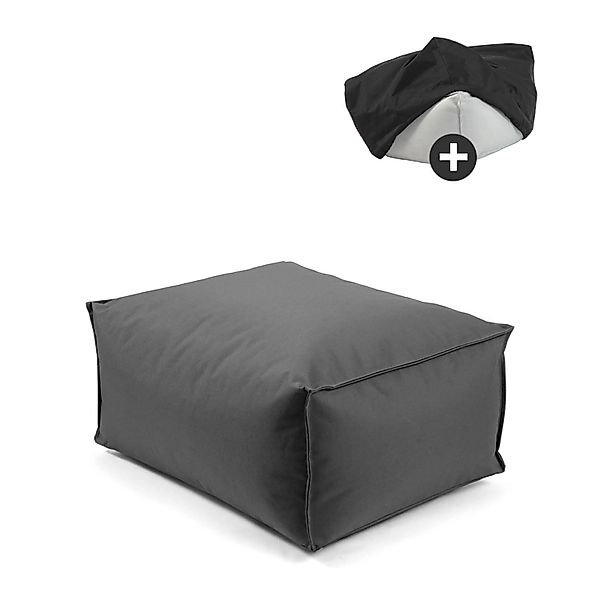 mokebo Outdoor Pouf o Hocker in Anthrazit mit Wasserabweisender Schutzhülle günstig online kaufen